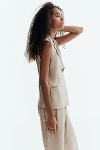 Linen-Blend Vest