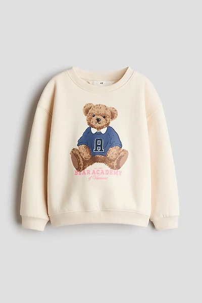Brushed-Inside Sweatshirt with Printed Motif