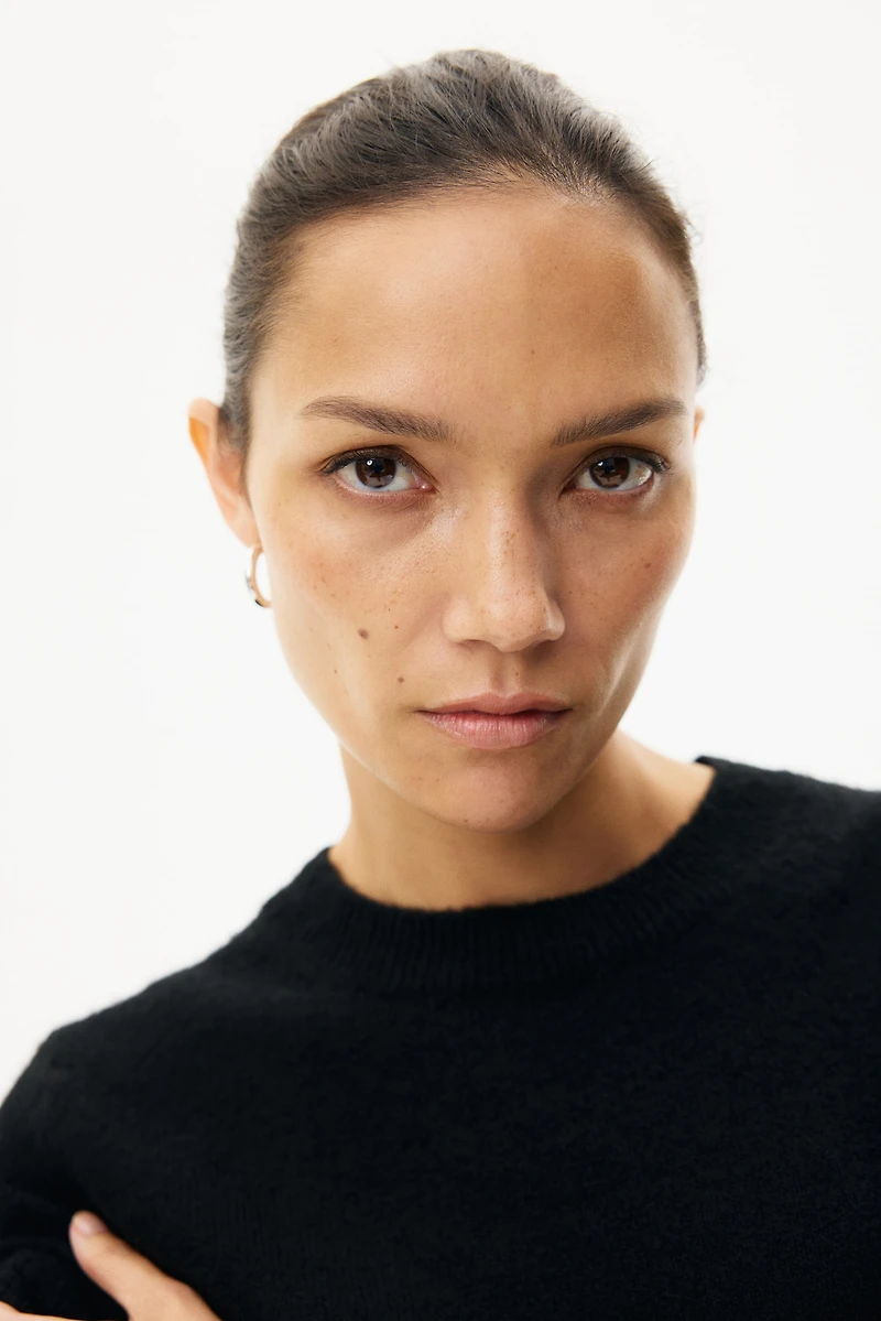 Haut à manches courtes MAMA en fin tricot