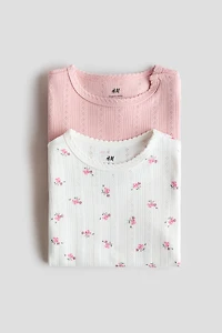 2-Pack Cotton Pointelle Tops