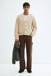 Loose-Fit Rib-Knit Cardigan