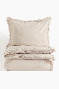 Ruffle-trimmed Twin Duvet Cover Set