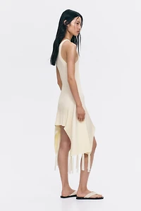 Fringed Rib-Knit Dress