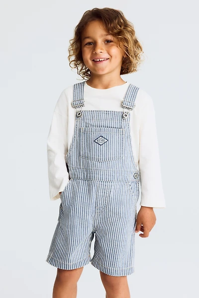 Cotton Denim Overall Shorts