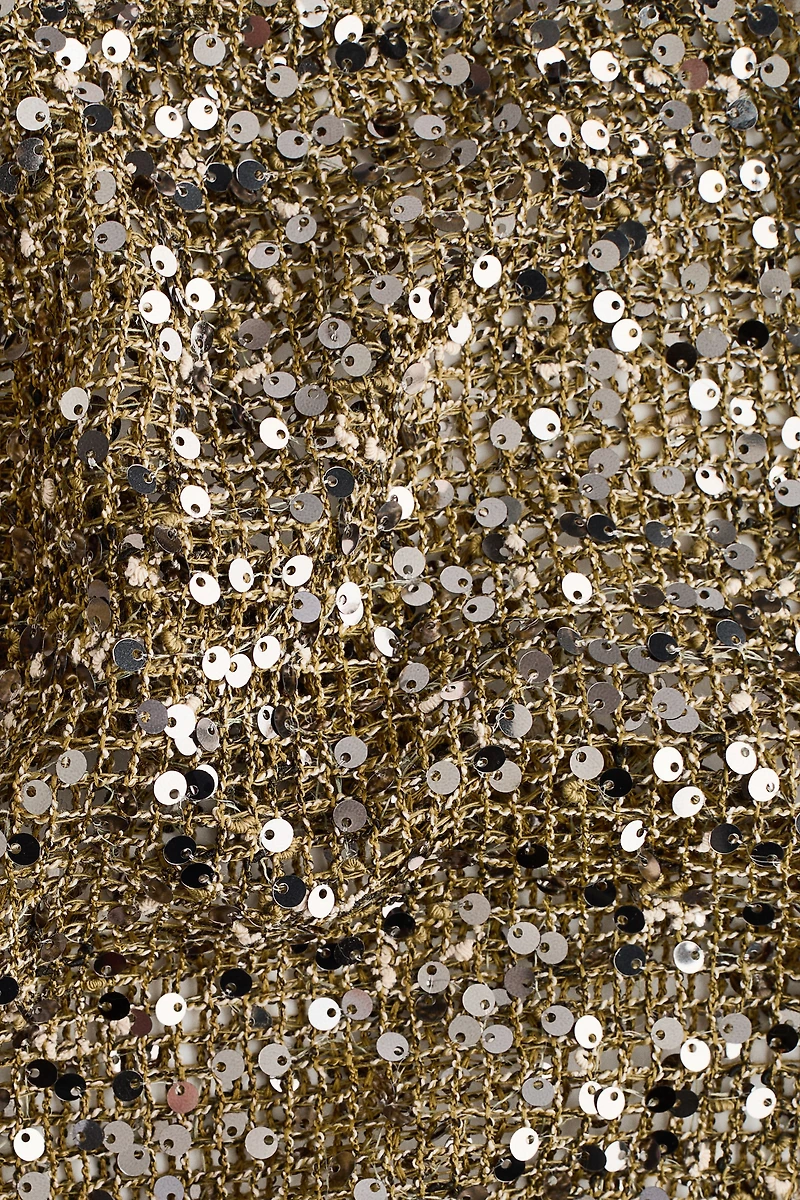 Sequined Mesh Halterneck Top