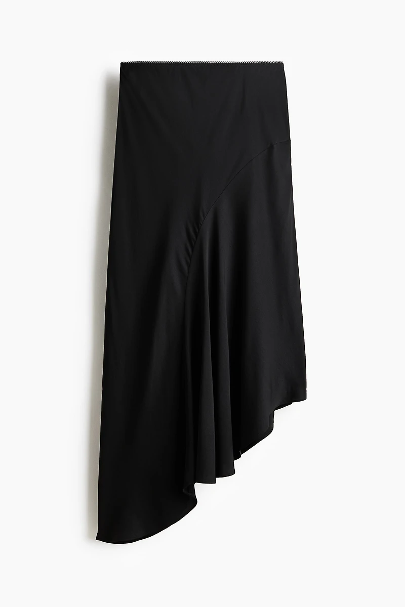 Asymmetric Satin Skirt
