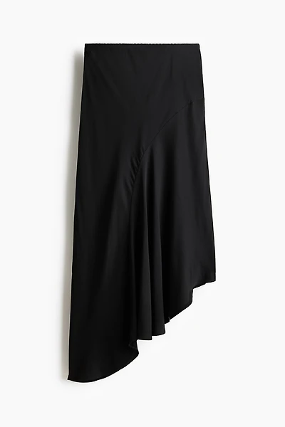 Asymmetric Satin Skirt