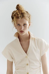Short-Sleeved Denim Dress