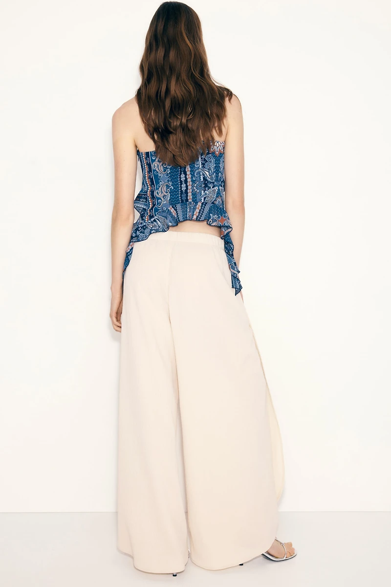 Wide Wrap-Detail Pants