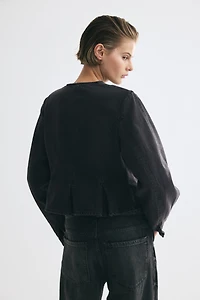 Blouse péplum en denim