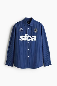 Chemise imprimée décontractée en popeline de coton