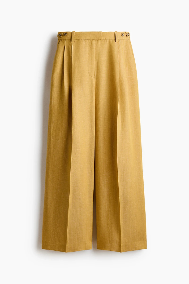 Linen-Blend Dress Pants