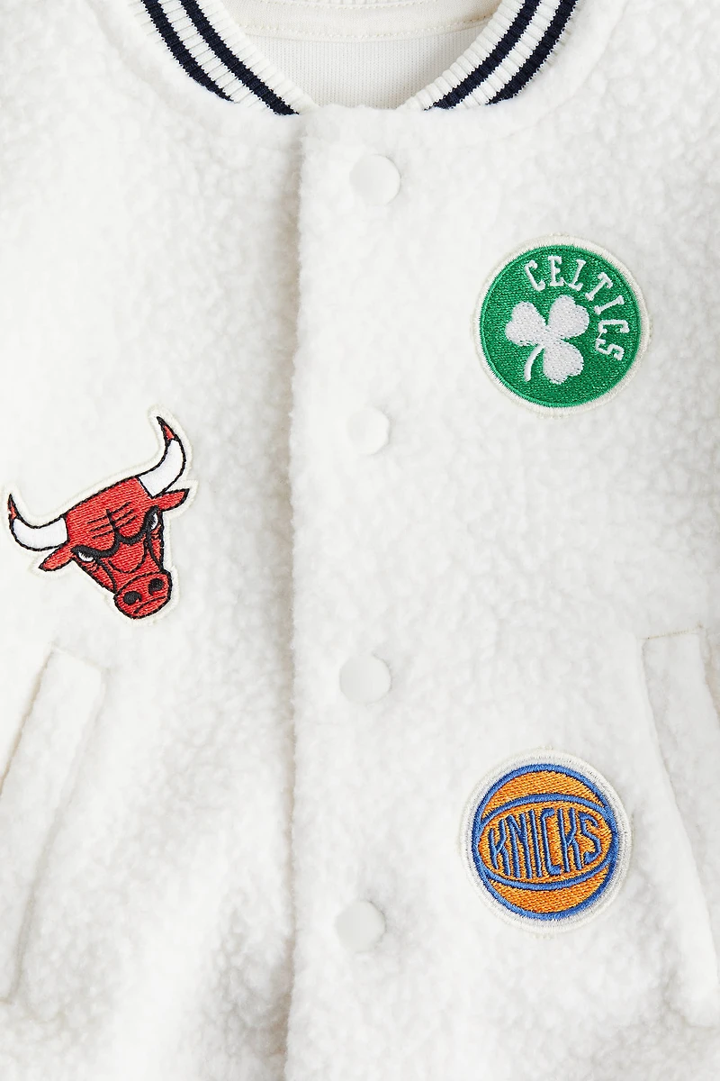 Patch-Detail Baseball Jacket