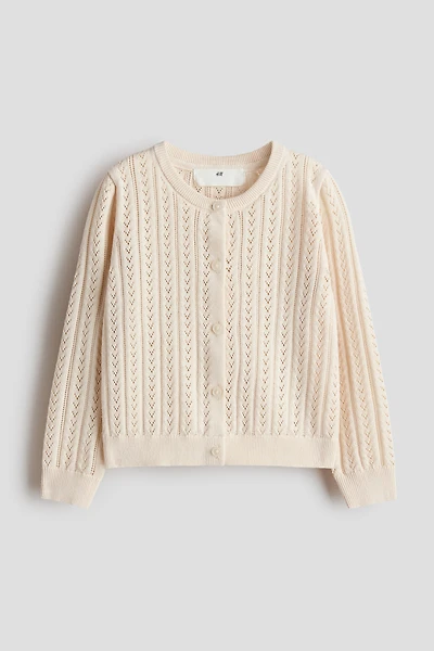 Pointelle-Knit Cotton Cardigan