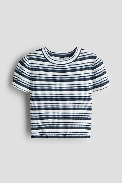 Short rib-knit top