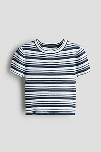 Short rib-knit top