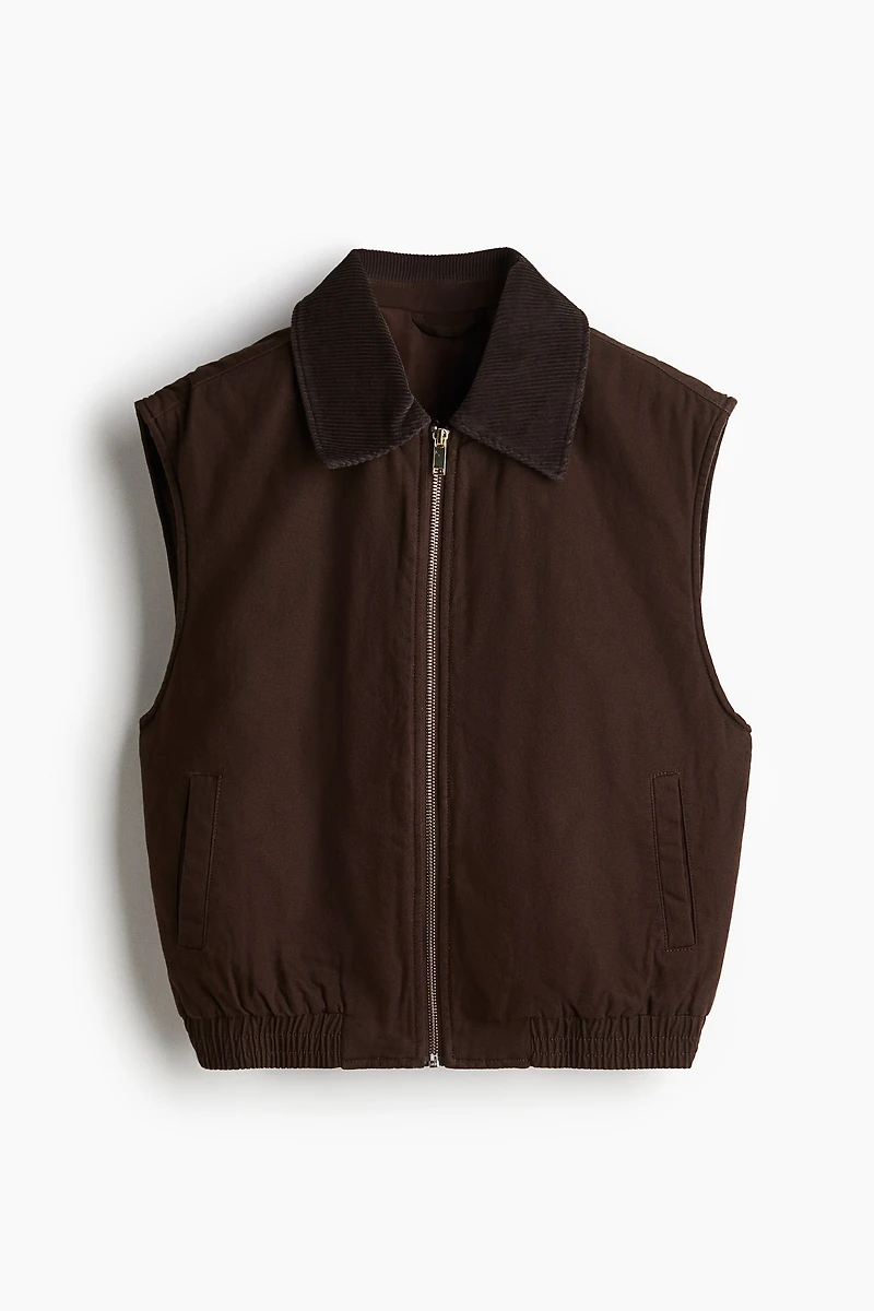 Vest with Corduroy Collar