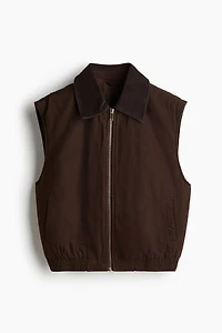 Vest with Corduroy Collar