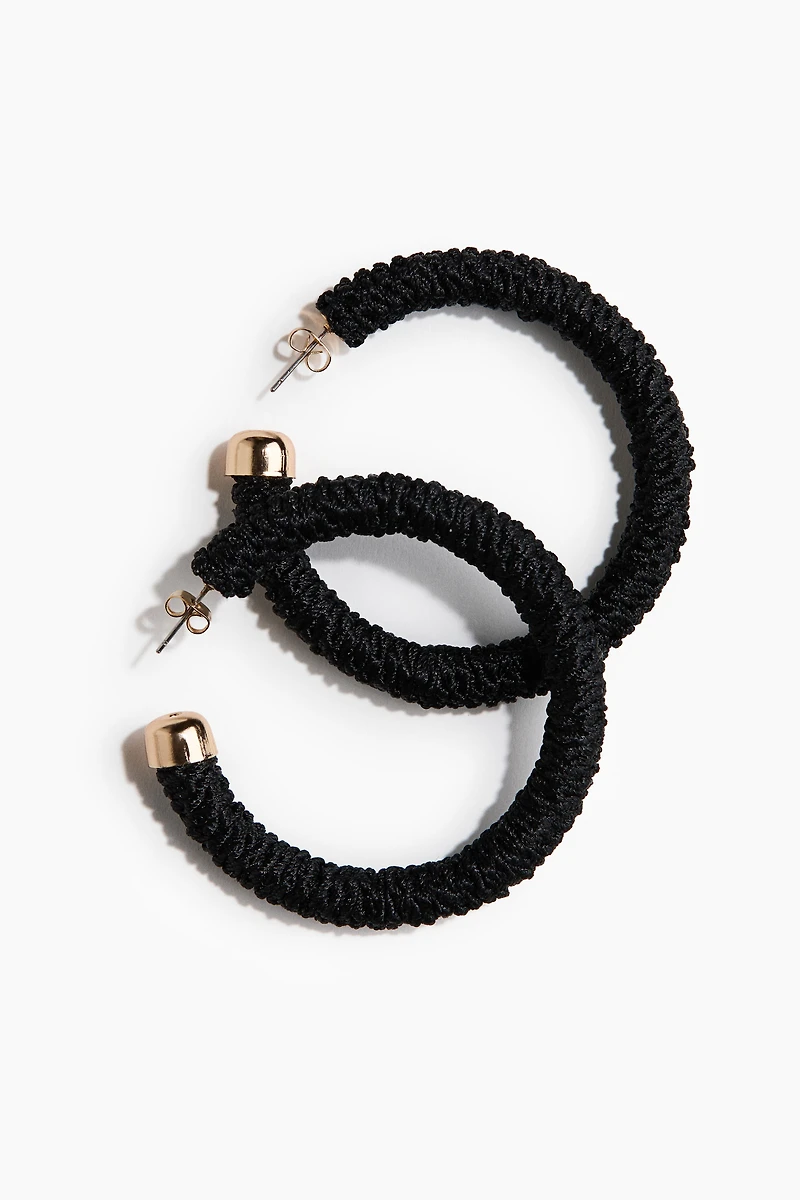 Fabric-Covered Hoop Earrings