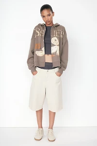 Veste à glissière Grande Taille avec capuchon