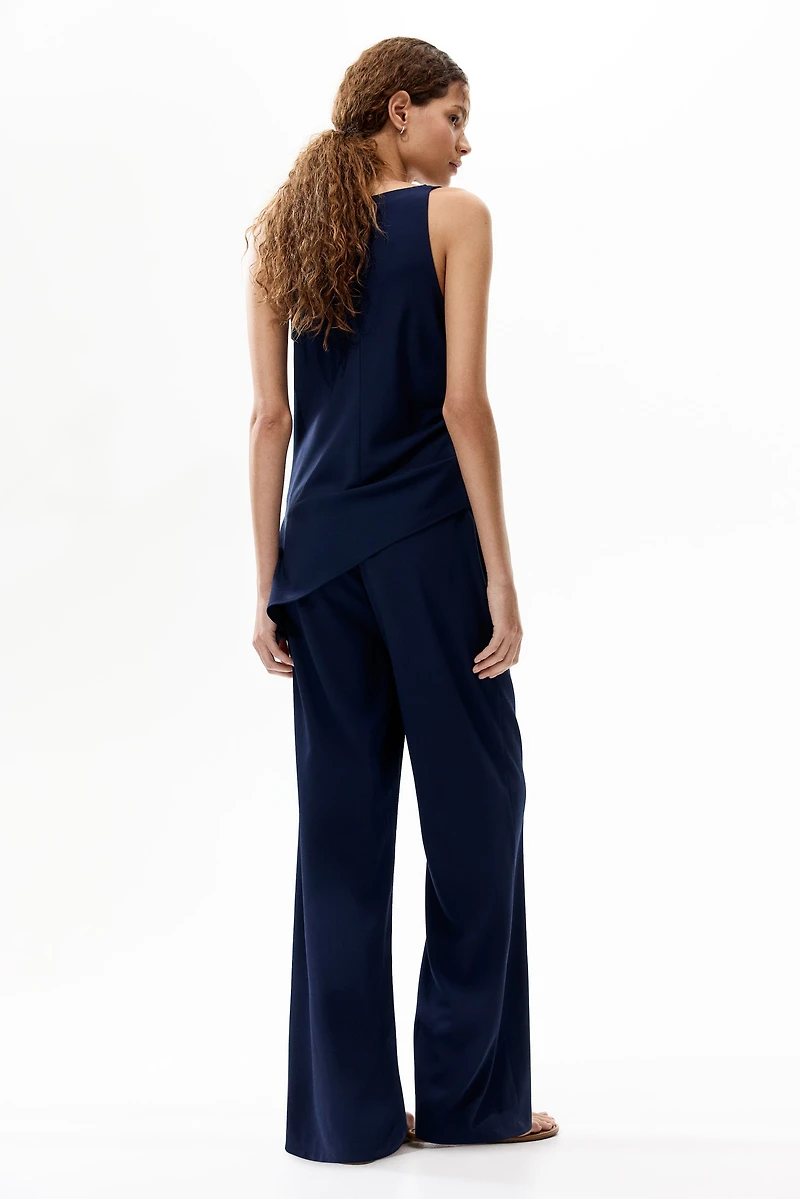 Straight-Leg Crêpe Pants