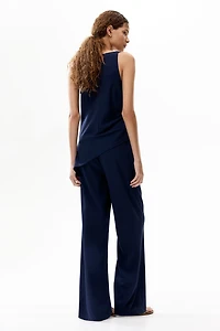 Straight-Leg Crêpe Pants