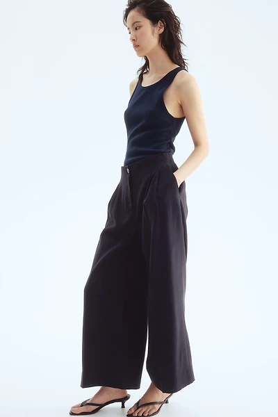 Wide-Leg Ankle-Length Pants