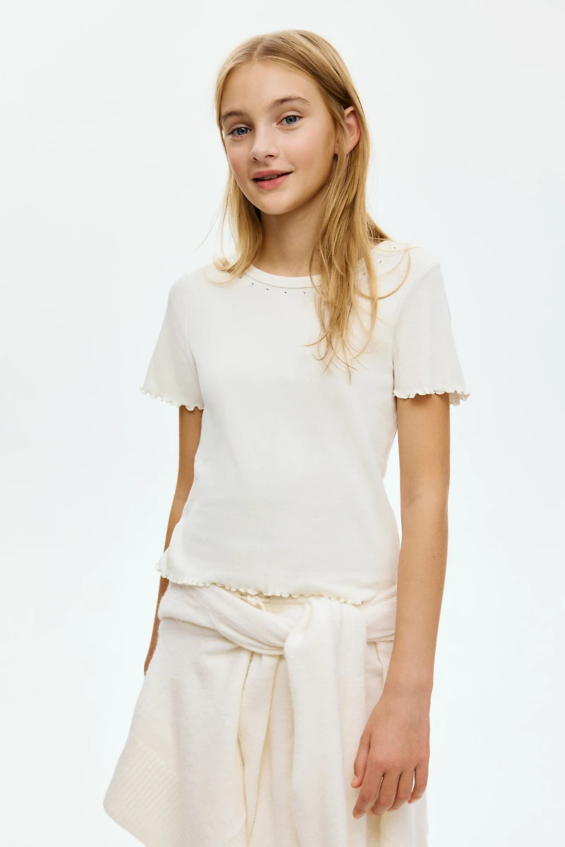 Embellished Cotton Top