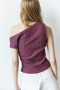 Textured One-Shoulder Top