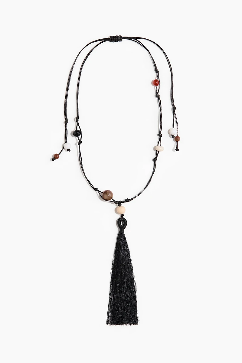 Collier cordon avec perles fantaisie