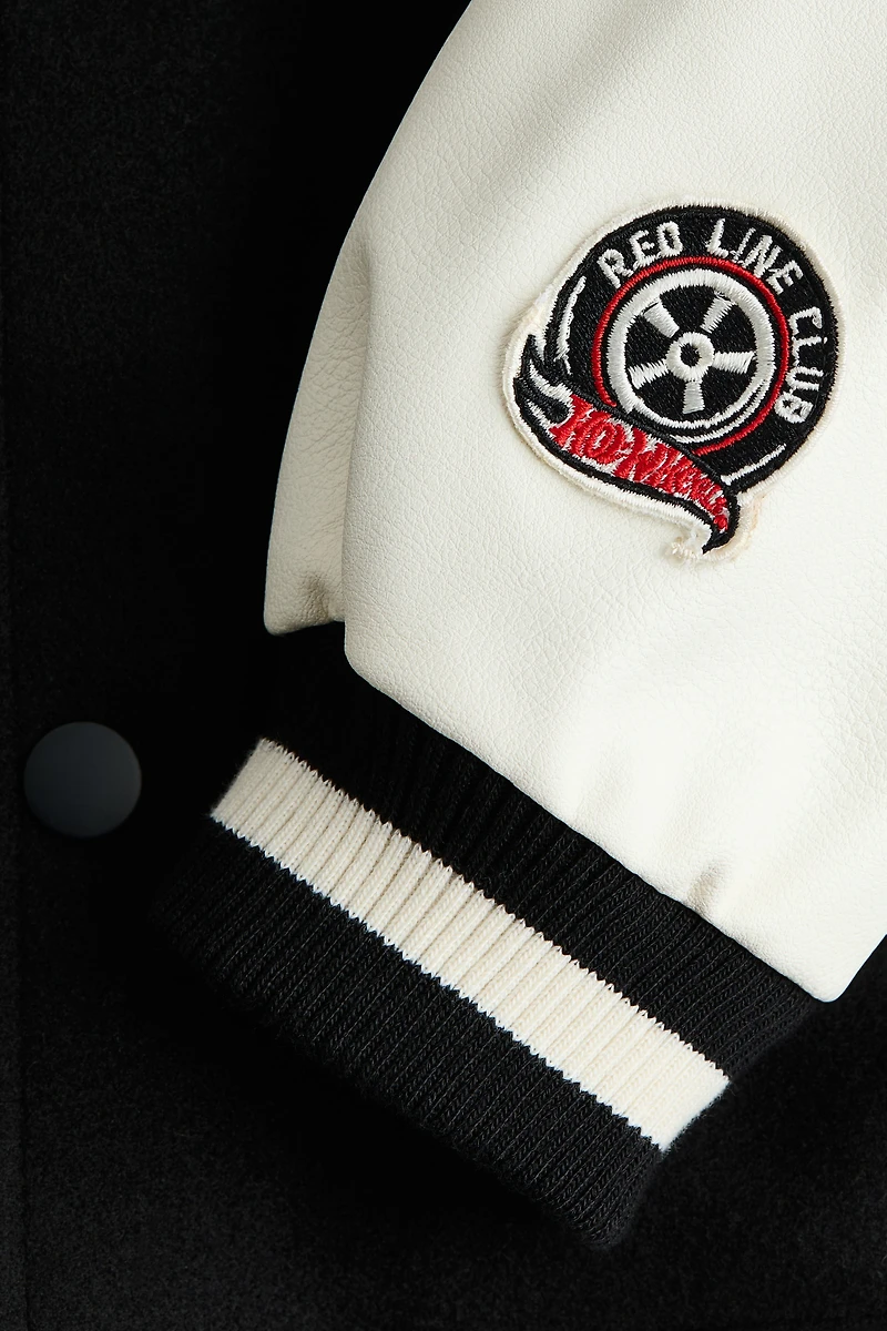 Motif-Detail Baseball Jacket