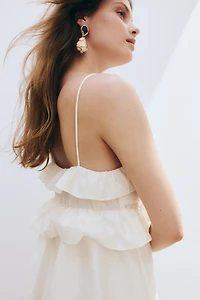 Ruffle-Trimmed Strappy Dress