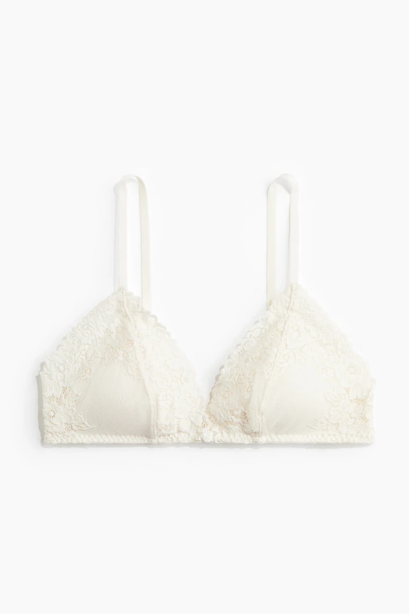 Soutien-gorge souple et coussiné en dentelle