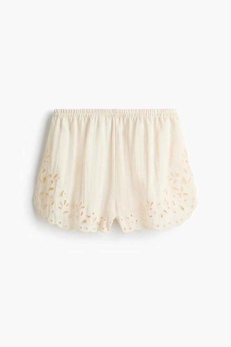 Shorts with Eyelet Embroidery
