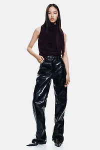 Mohair-Blend Scarf-Collar Top