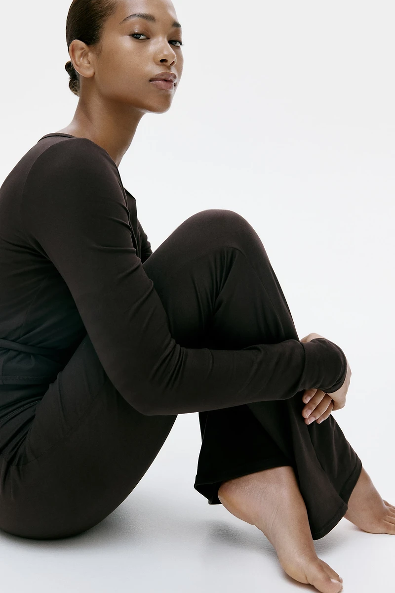 Flared Brushed Jersey Pants