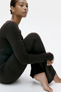 Flared Brushed Jersey Pants