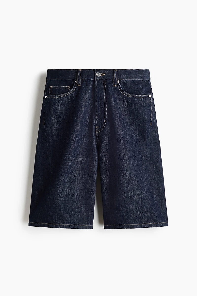 Baggy Twist-Detail Denim Shorts