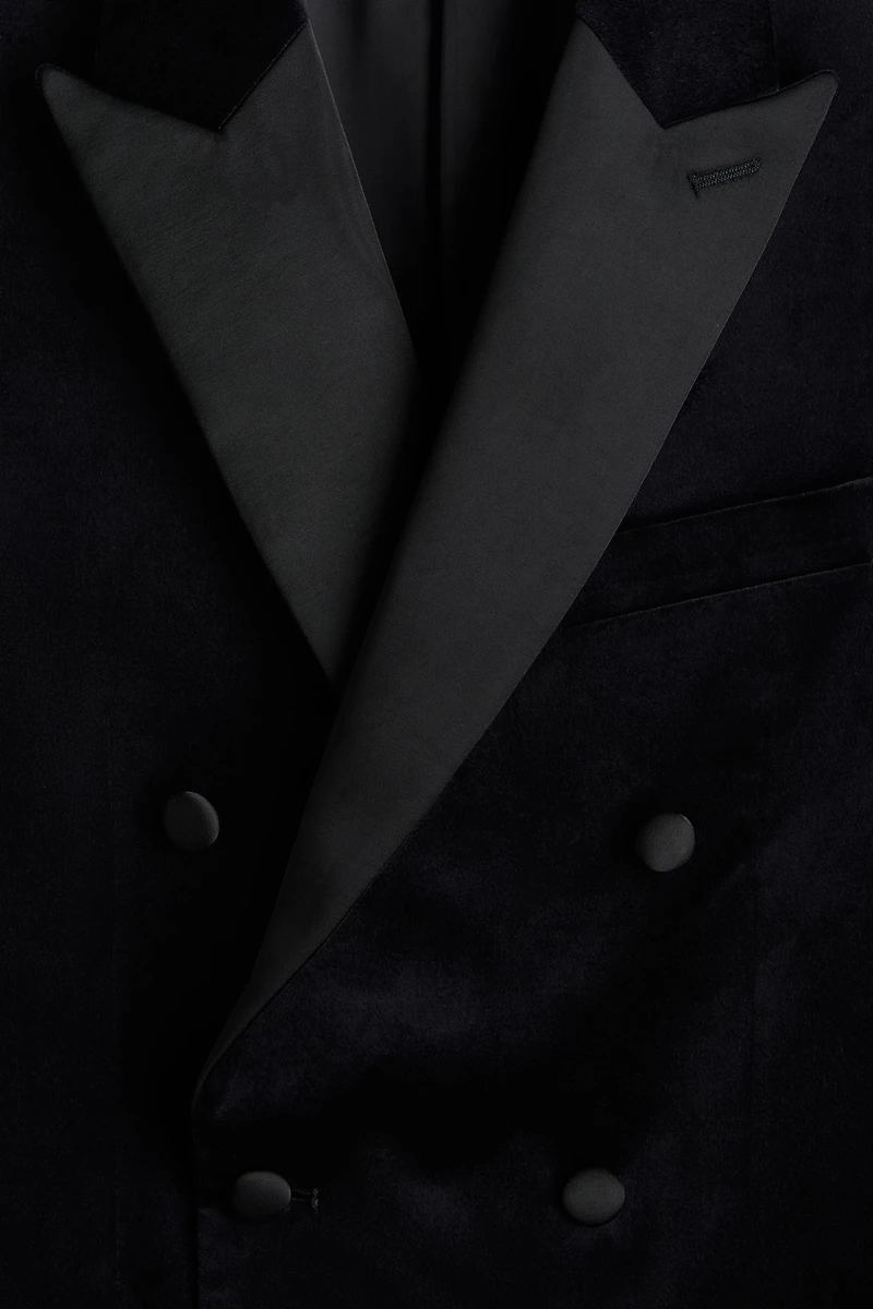 Regular-Fit Double-Breasted Velvet Jacket