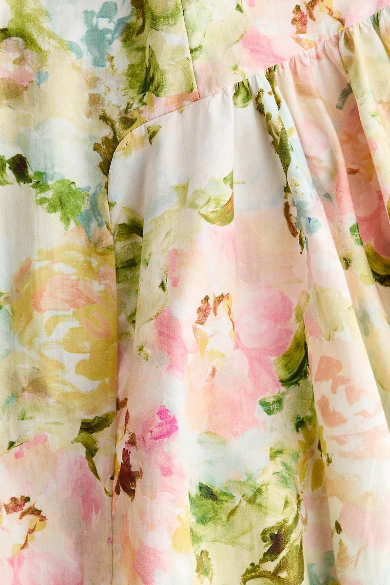 Robe avec épaules dénudées en popeline