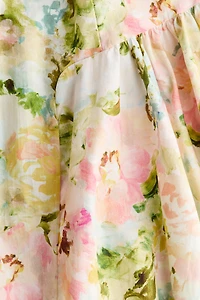 Robe avec épaules dénudées en popeline