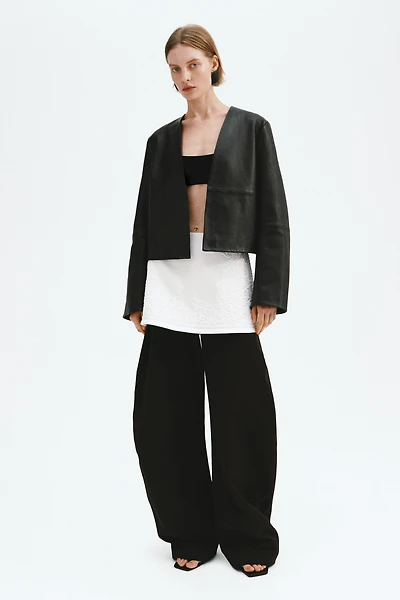 Linen-Blend Mini Skirt