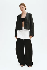 Linen-Blend Mini Skirt