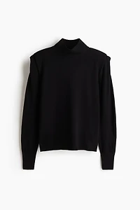 Fine-Knit Mock Turtleneck Top
