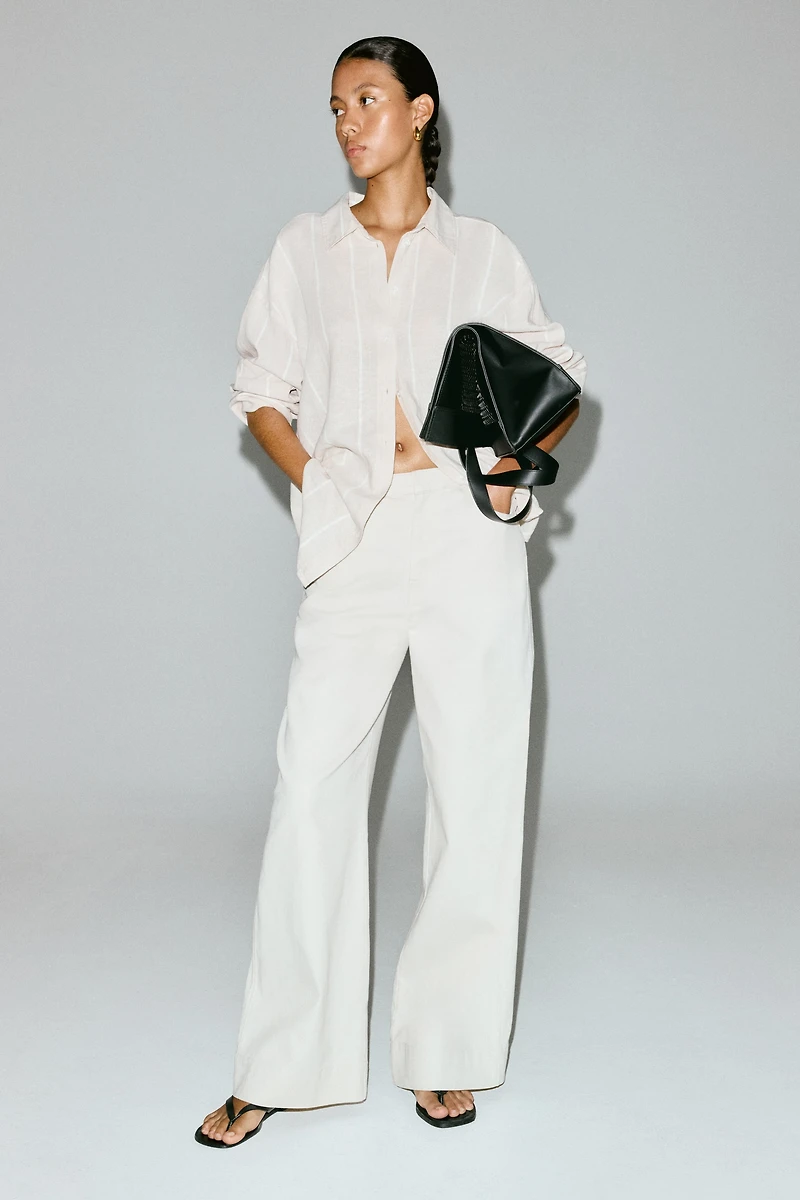 Oversized Linen-Blend Shirt
