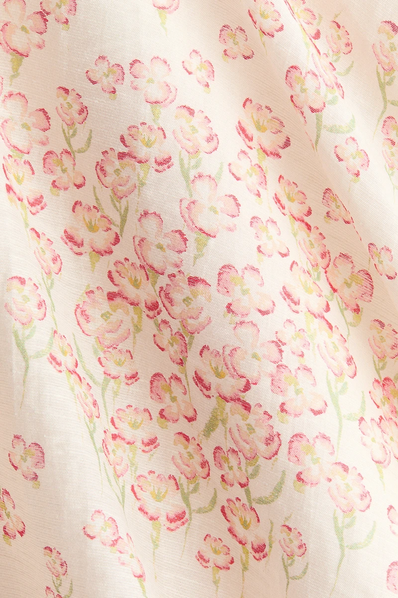 Robe à épaules dénudées en lin mélangé