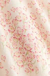 Robe à épaules dénudées en lin mélangé