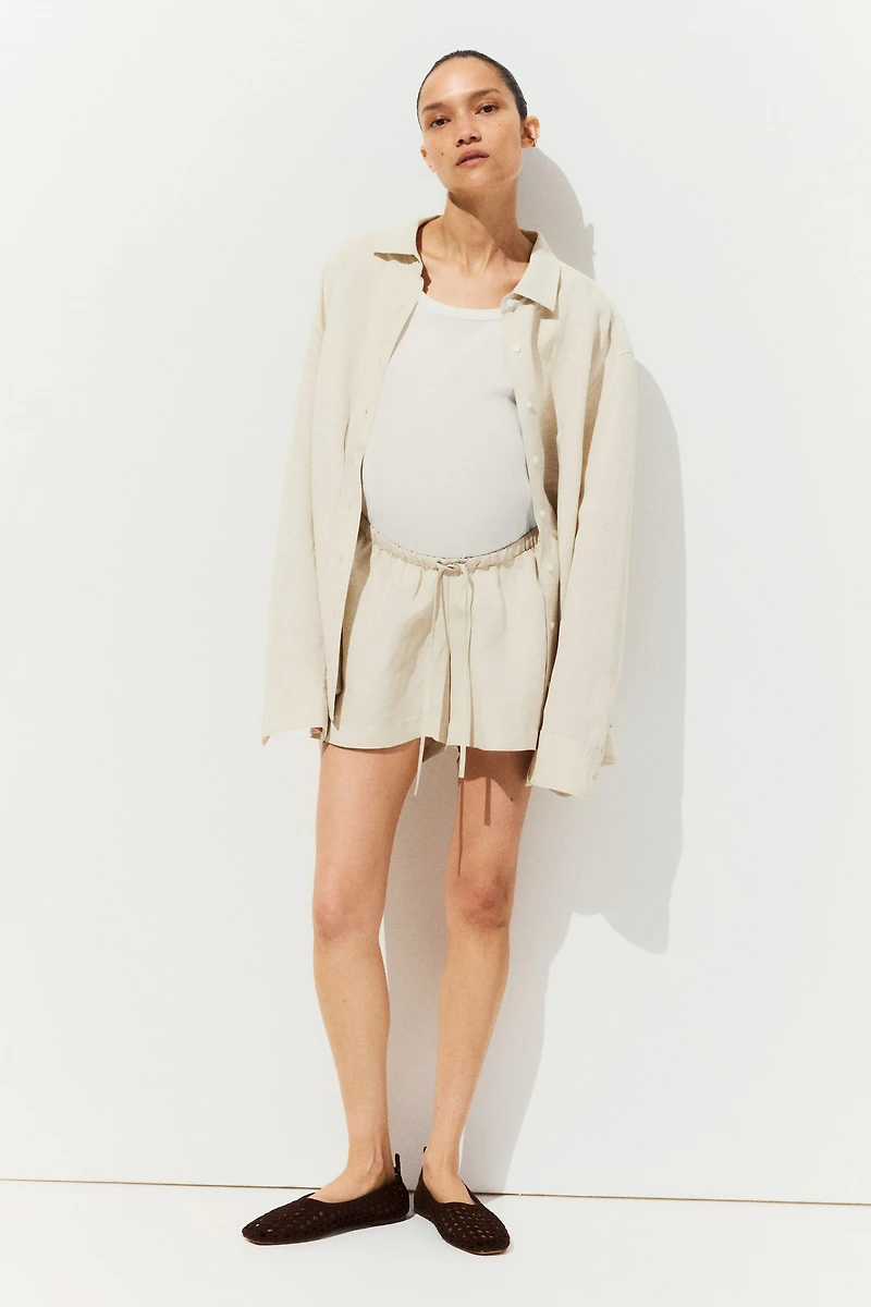 Short MAMA Before & After en lin mélangé