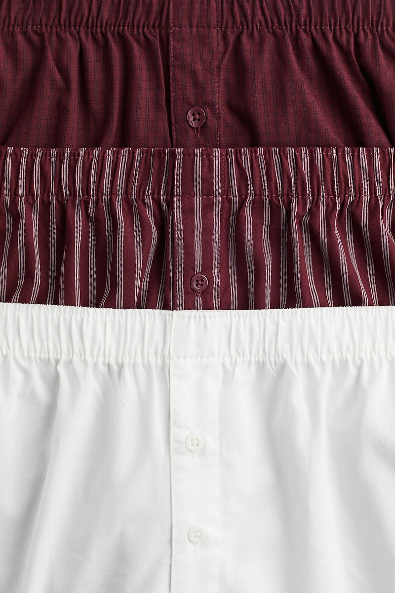 3-Pack Woven Cotton Boxer Shorts