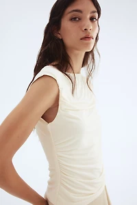 Draped Cap-Sleeved Top